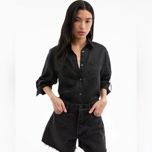 Veronica Beard - Gil Linen Shirt black